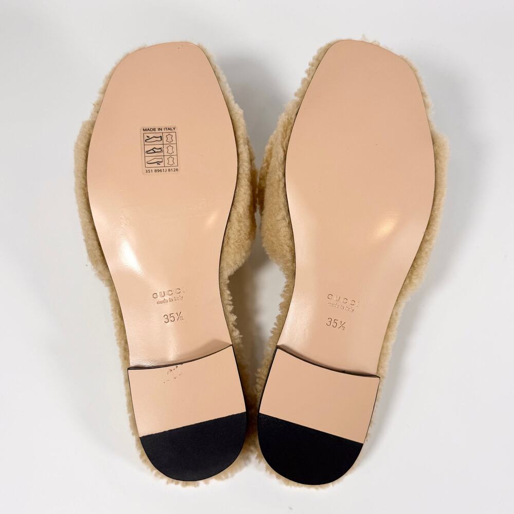 Gucci Shearling GG Cut Out Slide Sandal - Women’s 5.5 - Picture 6 of 8